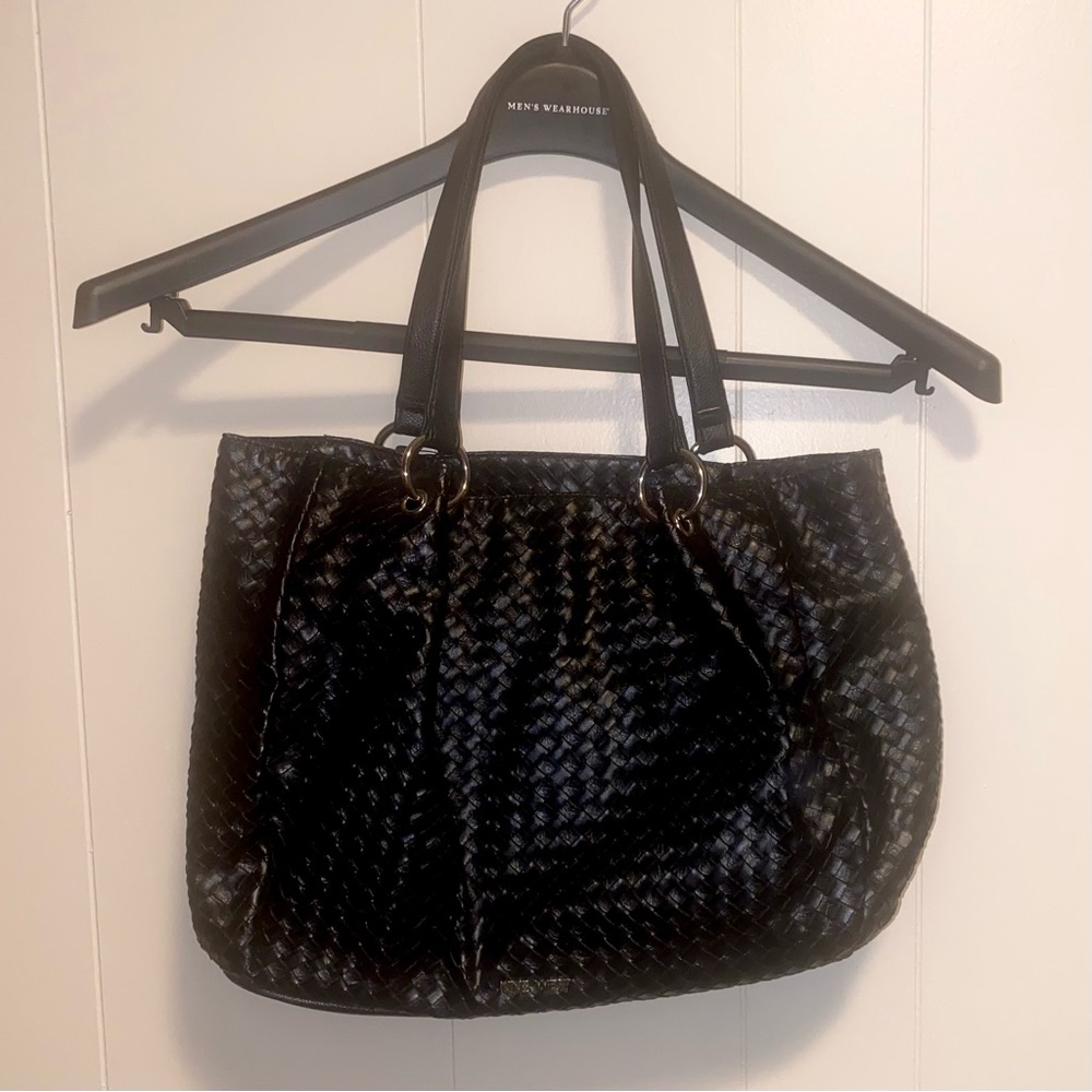 Nine west woven vegan leather boho bag